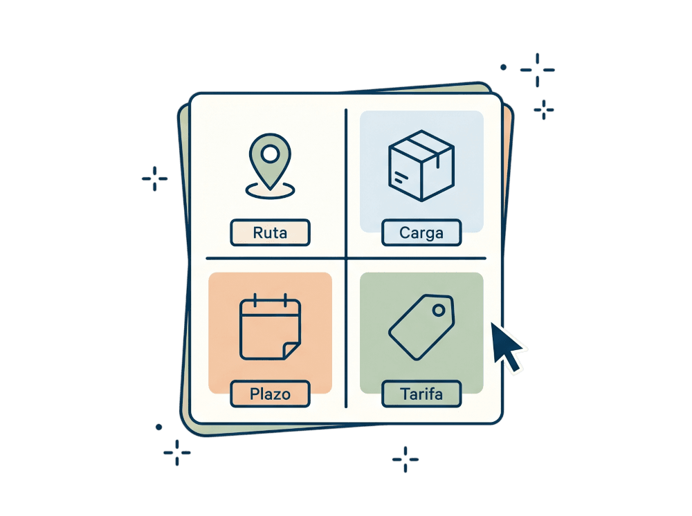 Job terms card with route, cargo, deadline and rate quadrants